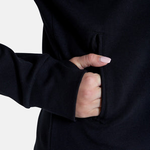 Gym+Coffee Essential Zip Hoodie (Womens) - Black