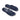 Pair of navy Archies flip flops on a white background