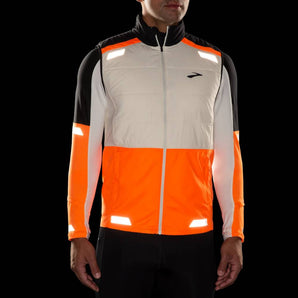 Brooks Run Visible Insulated Vest 2.0 (Mens) - Ecru/Fluoro Flash/Black