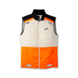 Brooks Run Visible Insulated Vest 2.0 (Mens) - Ecru/Fluoro Flash/Black