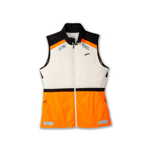Brooks Run Visible Insulated Vest 2.0 (Womens) - Ecru/Fluoro Flash/Black