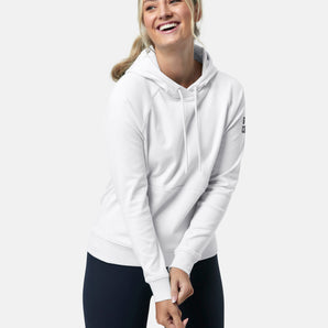 Gym+Coffee Chill Pullover Hoodie (Womens) - White