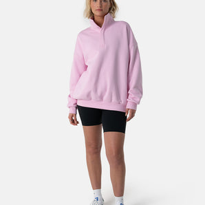 Gym+Coffee Snap Collar Sierra Sweatshirt (Womens) - Baby Pink