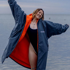 Dryrobe Advance Long Sleeve - Dark Grey/Orange