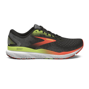 Brooks Ghost 16 (Mens) - Black/Mandarin Red/Green
