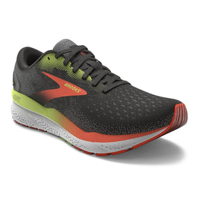 Brooks Ghost 16 (Mens) - Black/Mandarin Red/Green