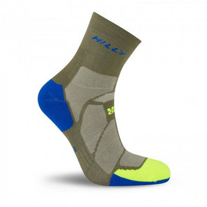 Hilly Marathon Fresh Anklet Min - Olive/Fluo Yellow