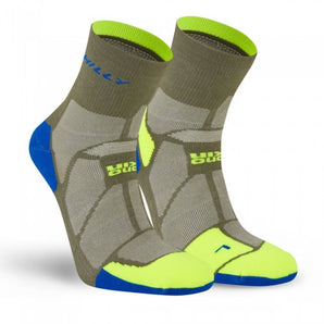 Hilly Marathon Fresh Anklet Min - Olive/Fluo Yellow