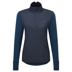 Ronhill Wind Block 1/2 Zip (Womens) - Dark Navy/Dusty Tulip