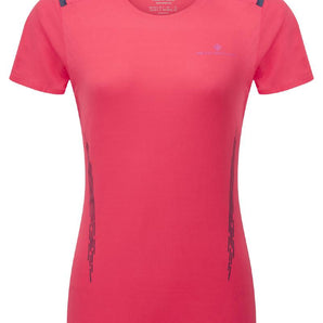 Ronhill Short Sleeve Race T-Shirt (Womens) - Sunset/Razzmatazz