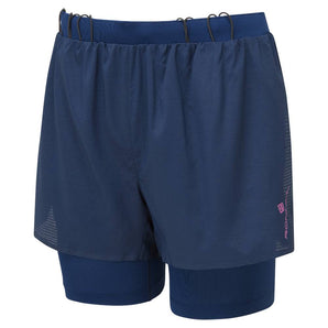 Ronhill Women's Tech Race Twin Short - Dark Navy/Razzmattazz