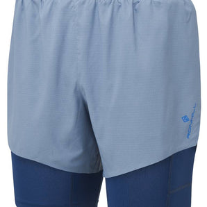 Ronhill Men's Tech Race Twin Short - Lake/Dark Navy