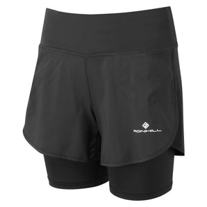 Ronhill Tech 4.5" Twin Short (Womens) - All Black