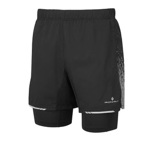 Ronhill Tech Reflect 5" Twin Short (Mens) - Black/Reflect