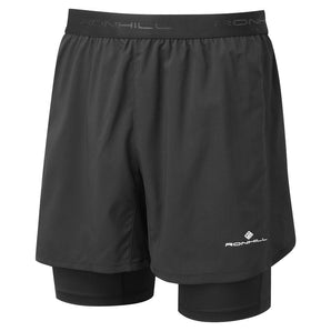 Ronhill Tech 5" Twin Short (Mens) - All Black