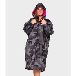 Dryrobe Dryrobe Advance Long Sleeve - Black Camo/Pink