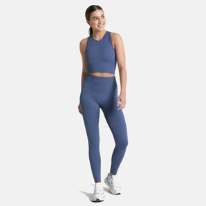 Gym+Coffee Essential Knit Long Line Bra - Thunder Blue