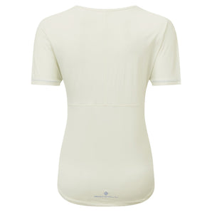 Tech Glide Short Sleeve Tee (Womens) - Lake Blue Marl/Vanilla - RunActive