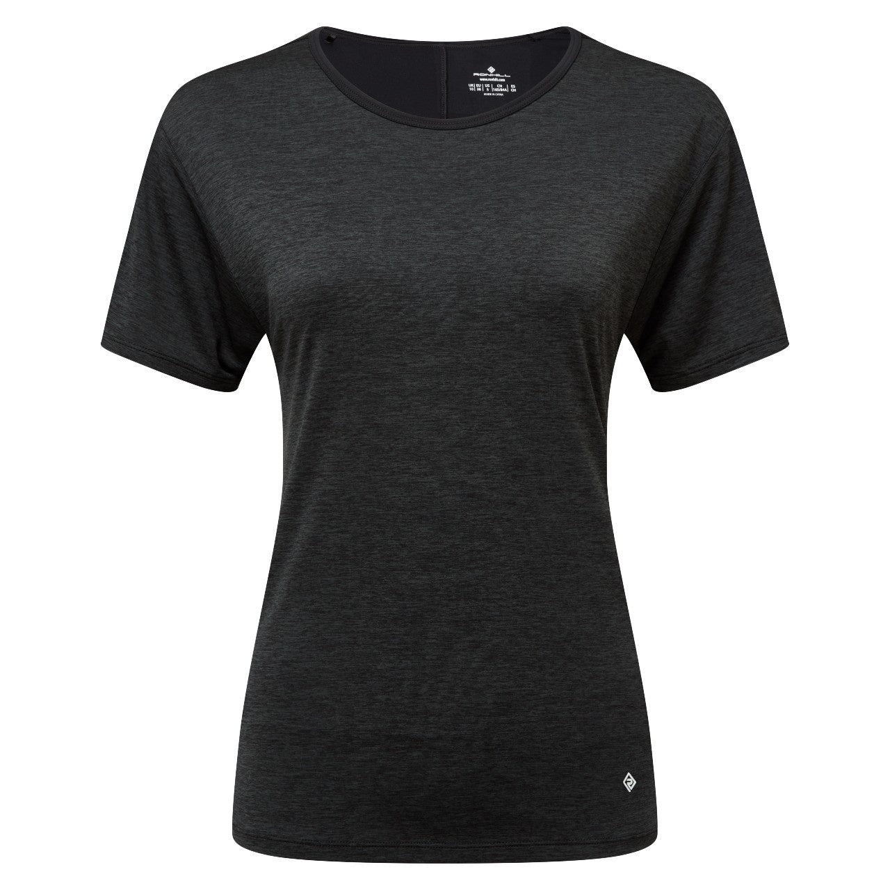 Tech Glide Short Sleeve Tee (Womens) - All Black - RunActive