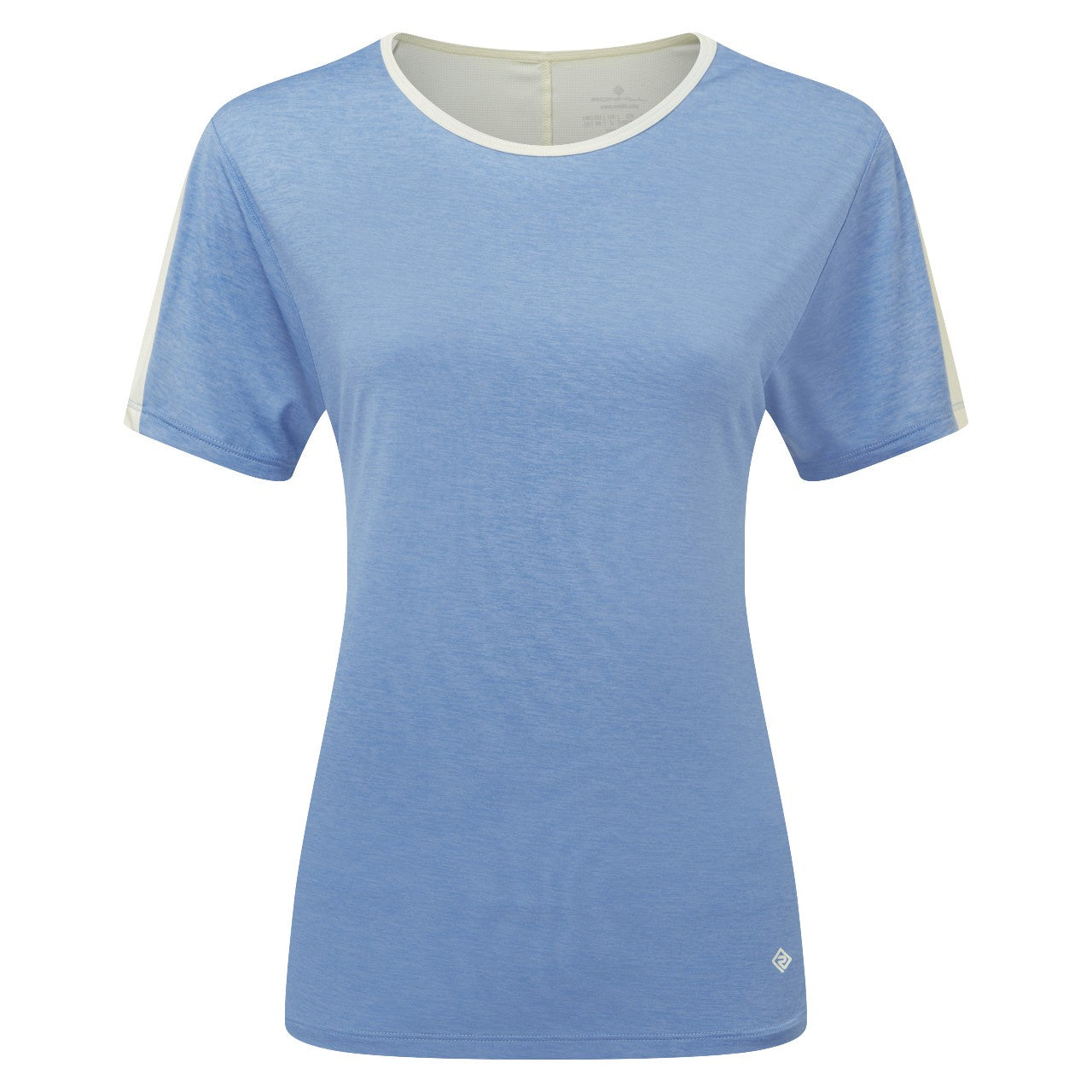 Tech Glide Short Sleeve Tee (Womens) - Lake Blue Marl/Vanilla - RunActive