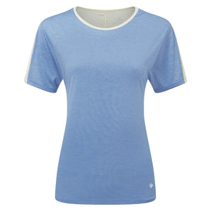 Tech Glide Short Sleeve Tee (Womens) - Lake Blue Marl/Vanilla - RunActive