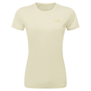 Tech Short Sleeve Tee (Womens) - Vanilla/Solar - RunActive