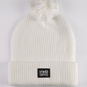 Gym+Coffee Bobble Beanie - Off-white